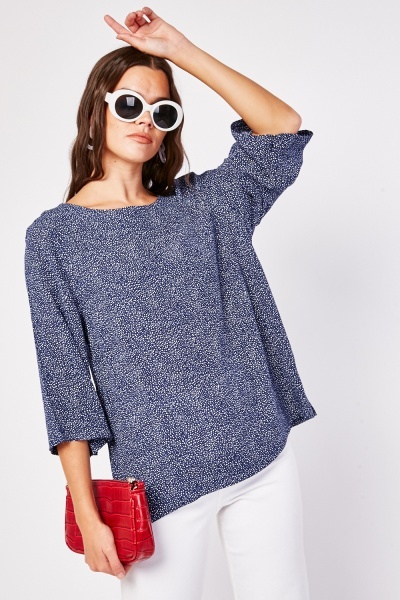 Speckled 3/4 Length Sleeve Top