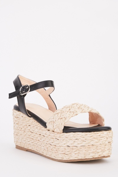 Basket Weave Chunky Sandals