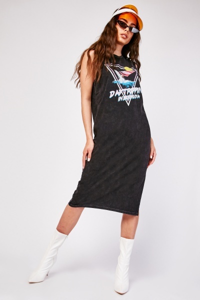 Graphic Print Front Dress