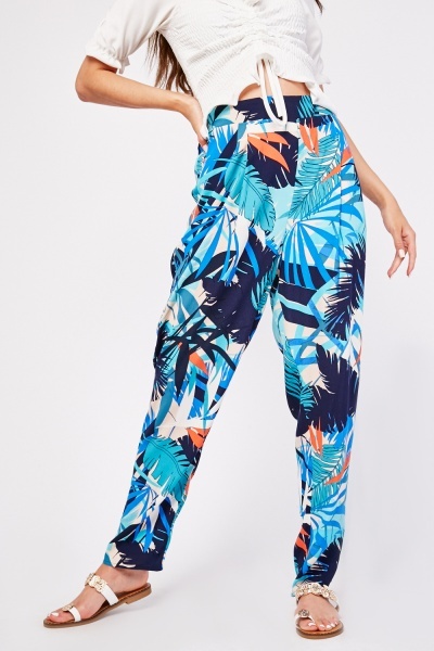 Mix Tropical Print Trousers