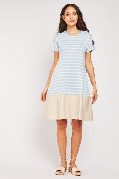 Stripe Contrast Midi Dress