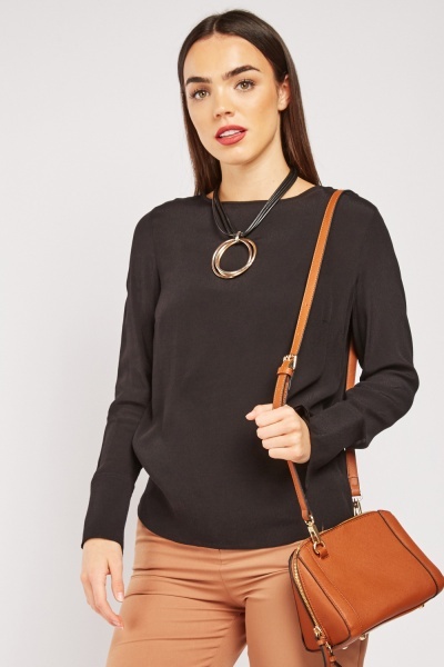 Long Sleeve Black Blouse