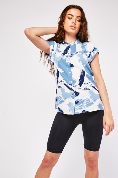 Brush Stroke Print Blouse