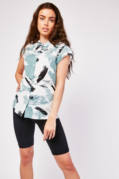 Brush Stroke Print Blouse