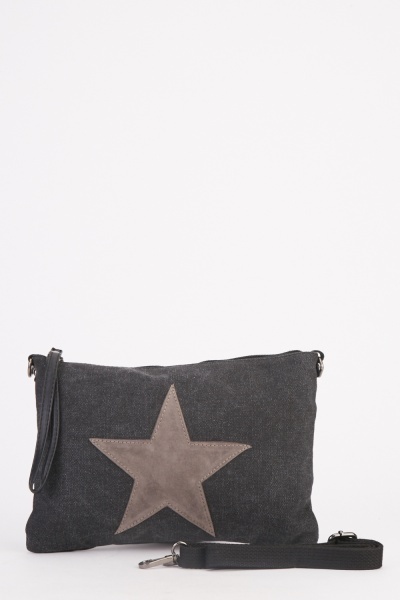 Star Applique Trim Shoulder Bag