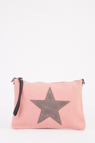 Star Patch Applique Wristlet Bag