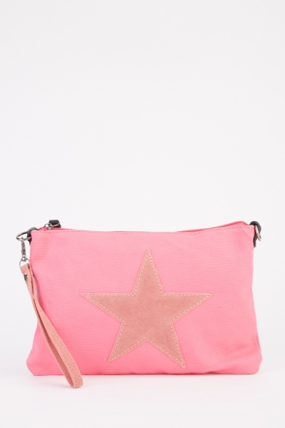Star Patch Applique Wristlet Bag