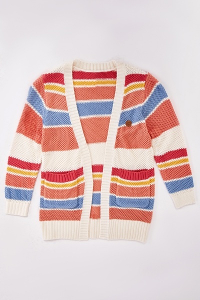 Multi Striped Kids Knit Cardigan