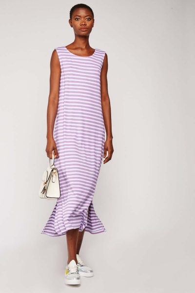 Sleeveless Striped Midi Dress