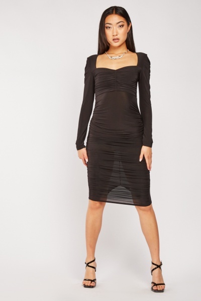 Sweetheart Ruched Bodycon Dress