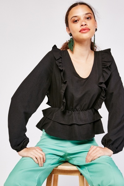 Ruffle Trim Blouse