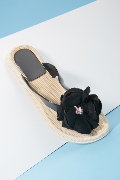 3D Flower Thong Strap Slide Sandals