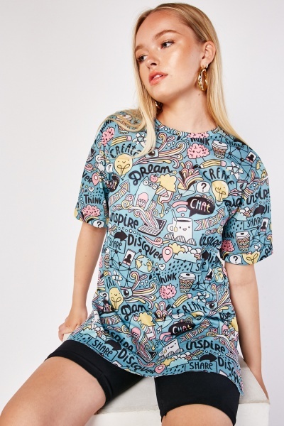 Novelty Mixed Print T-Shirt