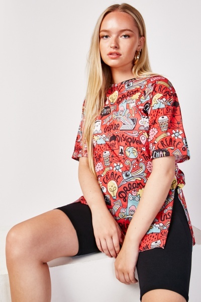 Novelty Mixed Print T-Shirt