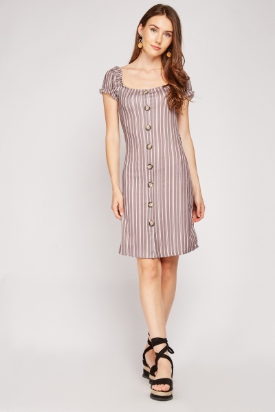 Vertical Striped Tunic Dress