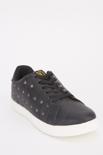 Star Contrasted Lace Up Sneakers
