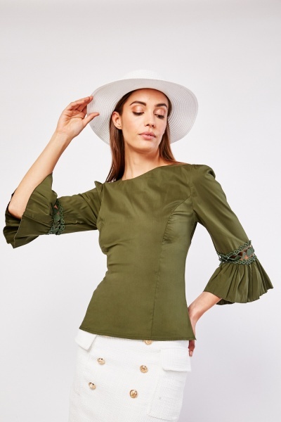 Bell Sleeve Fitted Blouse