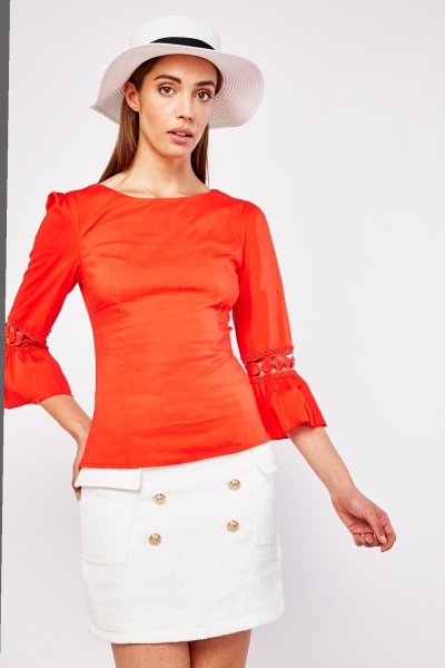 Bell Sleeve Fitted Blouse