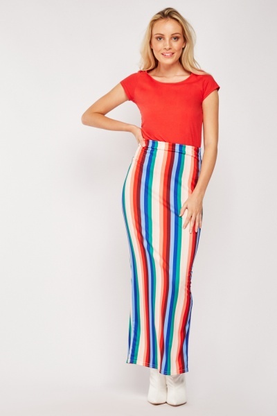 Candy Striped Maxi Skirt
