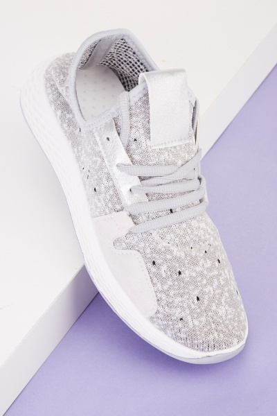 Speckled Slip On Knit Trainers