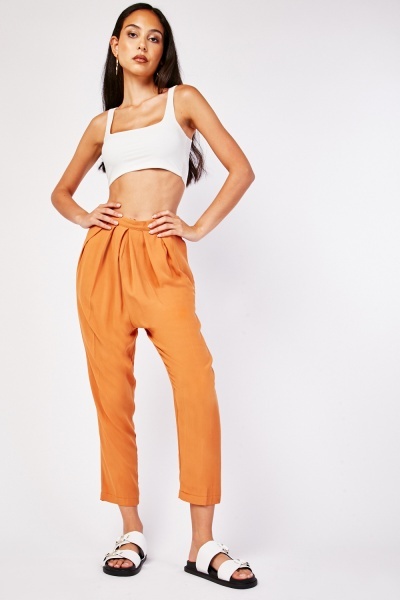 Pleated Front Tapered Trousers