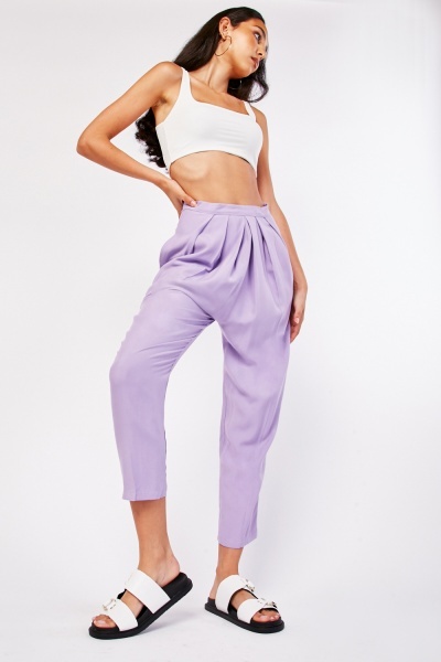 Pleated Front Tapered Trousers