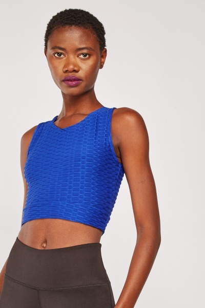 Textured Crop Sport Top