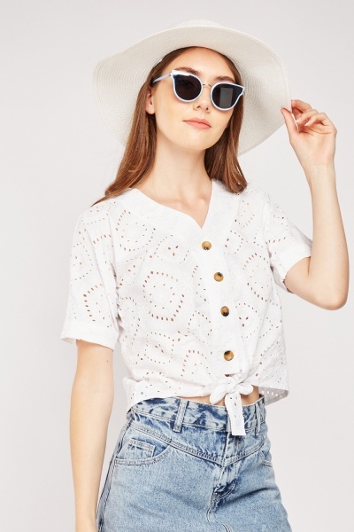 Cutwork Off White Blouse