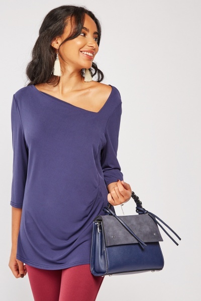 Pleated Draped Front Top