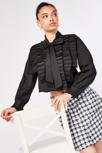 Pleated Layered Trim Blouse