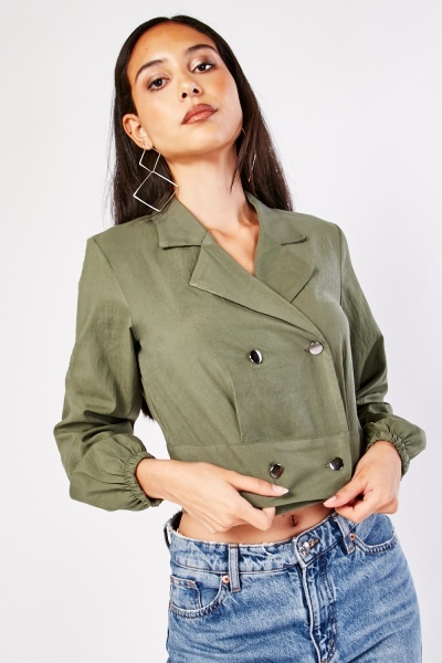 Lapel Front Double Breatsed Top