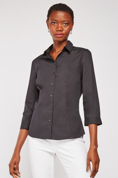 3/4 Sleeve Fitted Shirt