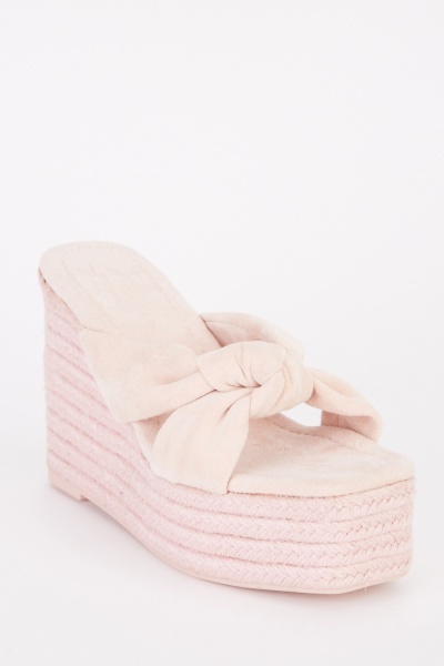 Bow Front Espadrille Wedge Shoes