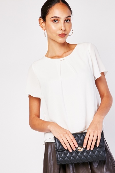 Metallic Bar Detail Chiffon Blouse