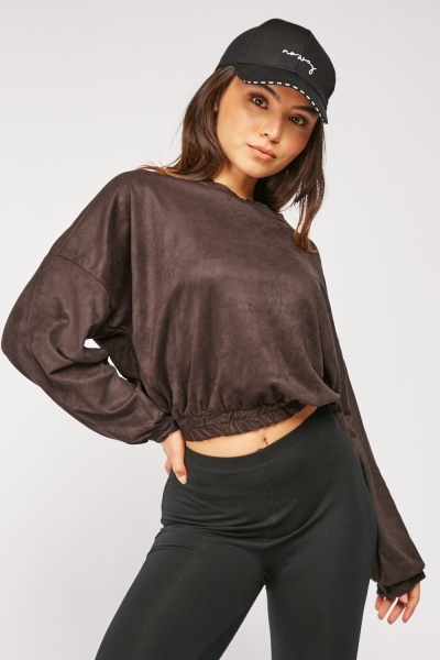 Faux Suede Crop Top