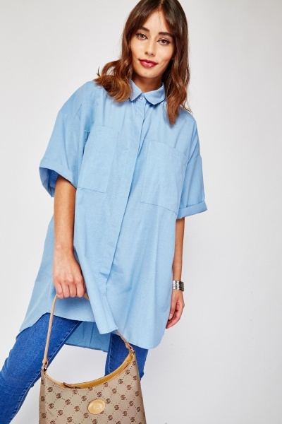 Oversized Pocket Feature Slouchy Top