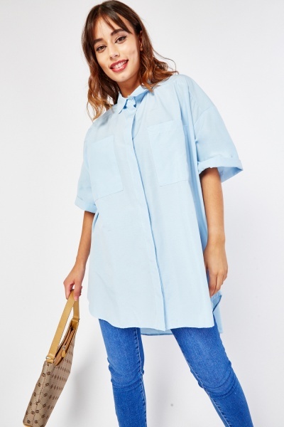 Oversized Pocket Feature Slouchy Top