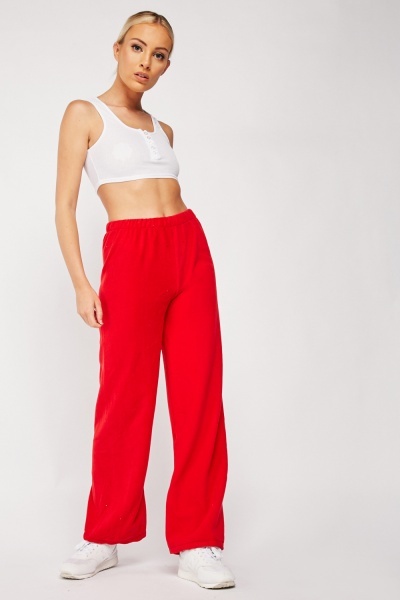 Wide Leg Fleece Jogging Bottoms