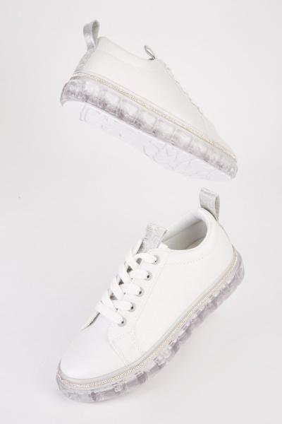 Encrusted Trim Shimmery Trainers