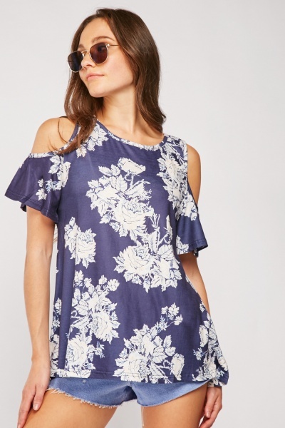 Floral Cold Shoulder Top