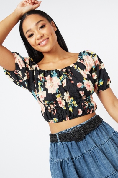 Floral Print Crop Top