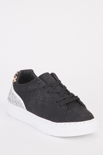 Contrasted Back Shimmery Sneakers