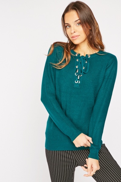 Lace Up Knit Jumper