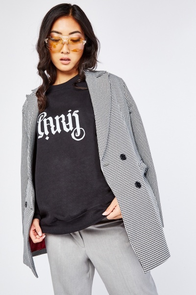 Printed Slouchy Sweatshirt