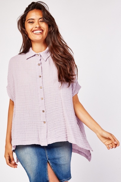 Ruched Back Crinkle Shirt