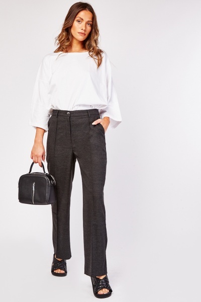 Speckled High Waist Tapered Trousers
