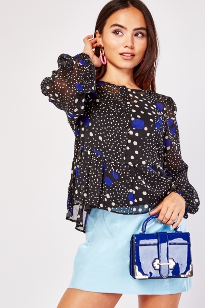 Polka Dot Sheer Blouse