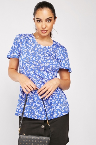 Twisted Side Printed Top
