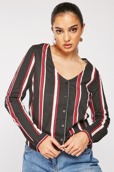 Image of Vertical Striped Blouse