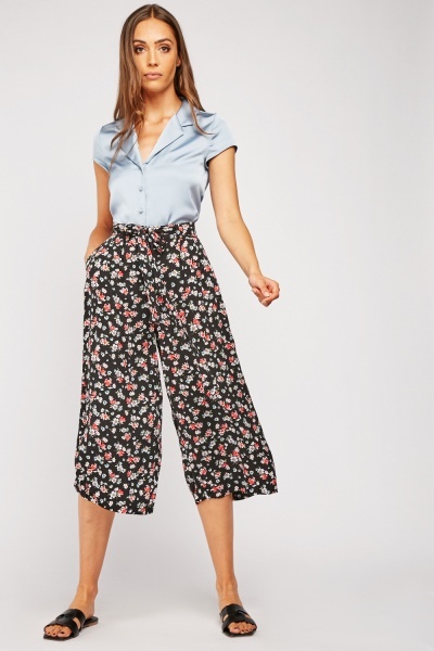 Belted Waist Crop Trousers